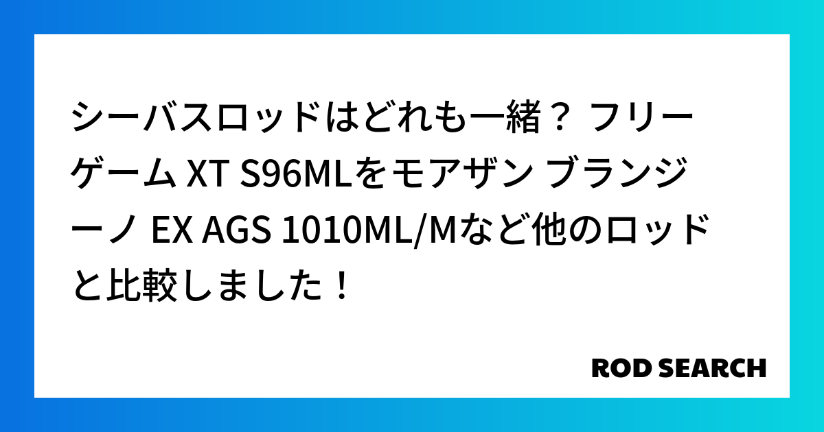 シーバスロッドはどれも一緒？ フリーゲーム XT S96MLをモアザン ブランジーノ EX AG...
